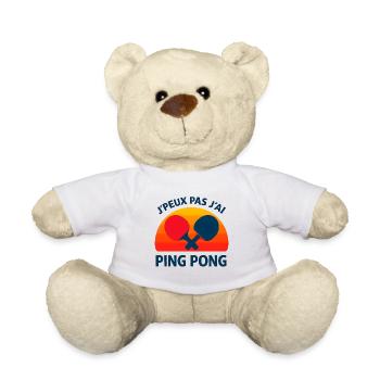 Ping Pong at Sunset - Teddy Bear - white - Front