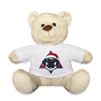 Santa Dog Comic - Teddy Bear - white - Front