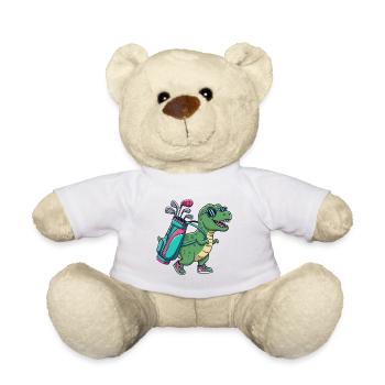 Witziger Dinosaurier-Golfer Cartoon Cooles Golftier - Teddy - Weiß - Vorne