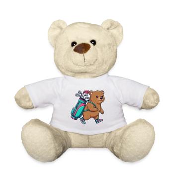 Lustiger Bär-Golfer-Cartoon Cooles Golftier - Teddy - Weiß - Vorne