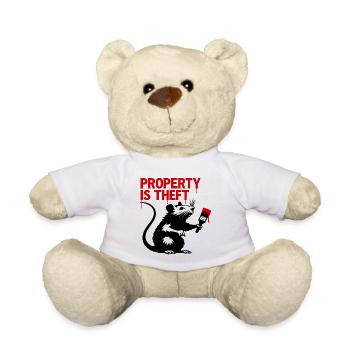 Red Graffiti Quote Print - Teddy Bear - white - Front