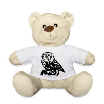 Little owl owl - Teddy Bear - white - Front