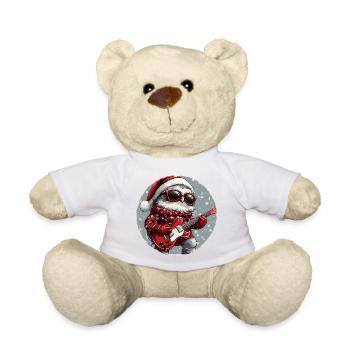 Owl Christmas Guitar - Teddy Bear - white - Front