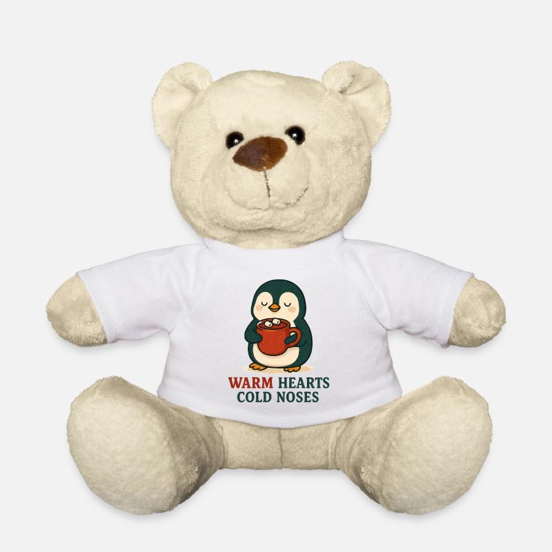 Kuschelpinguin mit heißer Tasse - Teddy - Weiß