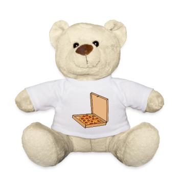 Pizza pepperoni en boîte - Nounours - blanc - Devant