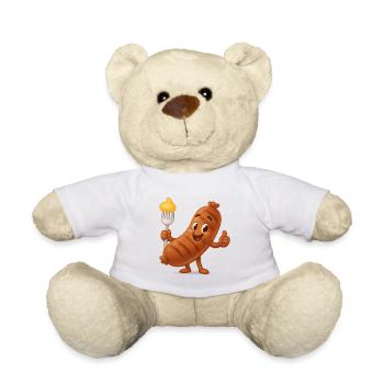 Würstchen mit Senf Cartoon - Teddy - Weiß - Vorne