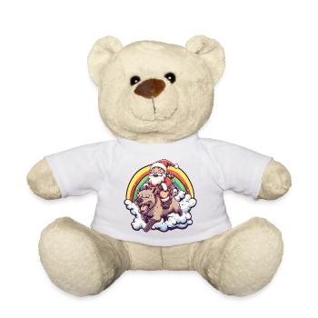 Hyäne Weihnachtsmann Weihnachten - Teddy - Weiß - Vorne