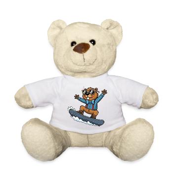 Cooler Snowboard Biber Comic Sonnenbrille - Teddy - Weiß - Vorne