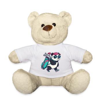 Dessin animé panda golfeur drôle Animal de golf cool - Nounours - blanc - Devant