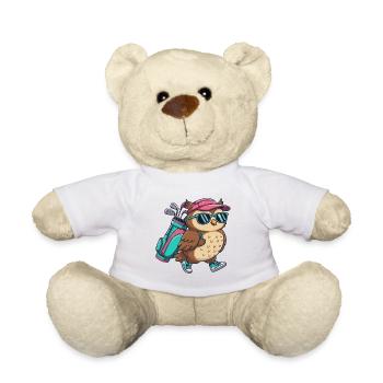 Lustiger Eulen-Golfer Cartoon Cooles Golftier - Teddy - Weiß - Vorne