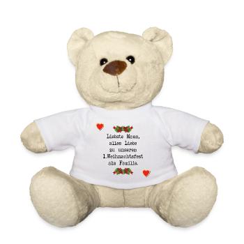 Erstes Weihnachten Baby Mama Familie - Teddy - Weiß - Vorne