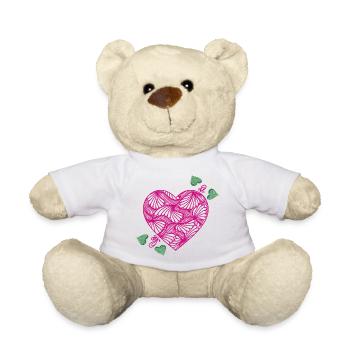 cœur romantique - Nounours - blanc - Devant