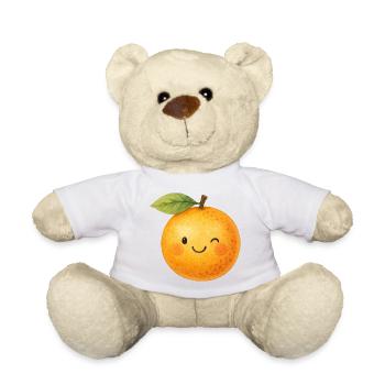 Kawaii Orange Frucht Kinder Baby Motiv süß Obst - Teddy - Weiß - Vorne