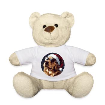 Weihnachtshund mit Sonnenbrille - Teddy - Weiß - Vorne