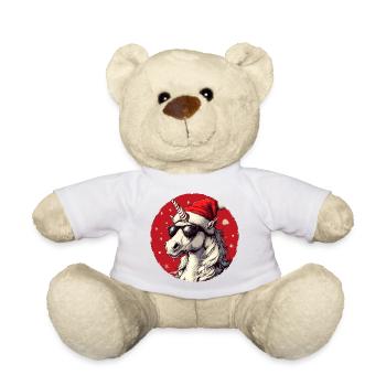 Licorne de Noël avec lunettes de soleil - Nounours - blanc - Devant