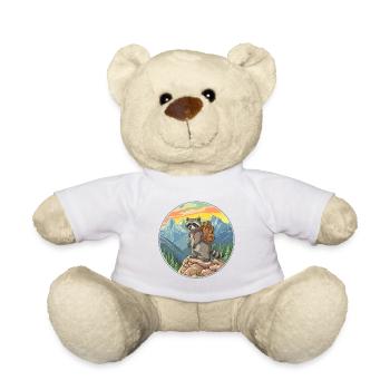 Niedlicher Waschbär Wandern Camping Bergabenteuer - Teddy - Weiß - Vorne