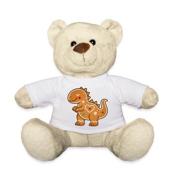 Süßer Lebkuchen Dino für witzige Outfits - Teddy - Weiß - Vorne