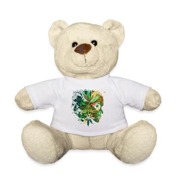 Psychedelisches Cannabis-Gesicht - Teddy - Weiß - Vorne