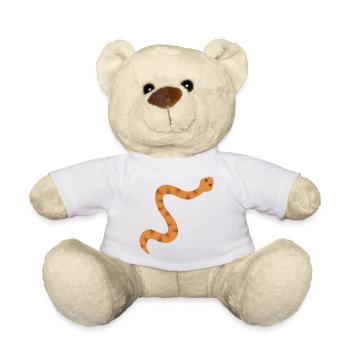 Orange Zigzag Snake Illustration - Teddy Bear - white - Front