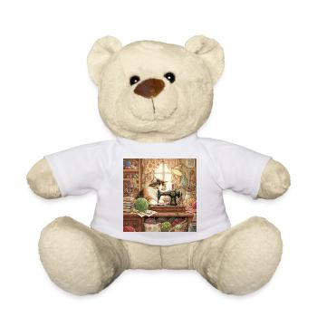 Cat Studio Sewing Machine Cuddling - Teddy Bear - white - Front