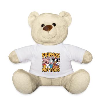 Friends not Food - Cool Veganism Logo - Teddy Bear - white - Front