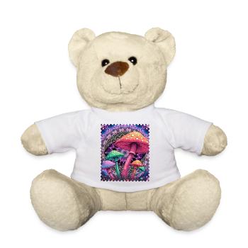 Psychedelische Pilz-Formen Neon - Teddy - Weiß - Vorne
