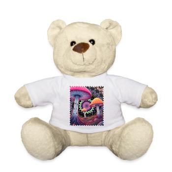 Psychedelische Pilzlandschaft - Teddy - Weiß - Vorne