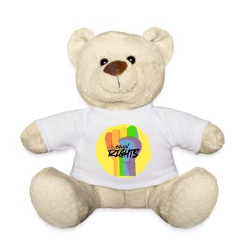 Égalité de la fierté du Poing Arc-en-ciel - Nounours - blanc - Devant