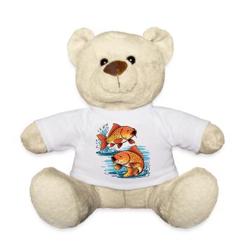 Karpfen – Sportfischer Design mit zwei Karpfen - Teddy - Weiß - Vorne