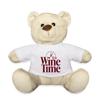 It is Wine Time Lustiger Wein Spruch - Teddy - Weiß - Vorne