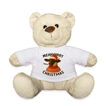 Meh Weihnachts-Schaf-Pullover - Teddy - Weiß - Vorne