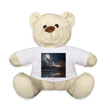 Schleiereule im Mondschein – Mystische Nacht - Teddy - Weiß - Vorne