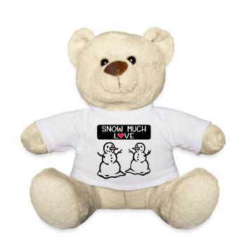 Schneemann liebt Winterweihnachten - Teddy - Weiß - Vorne