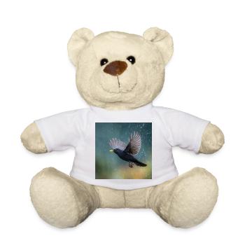 Merle noir sous la pluie Grive noire sous la pluie printanière - Nounours - blanc - Devant