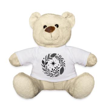 Mystic Yule Kranz - Misteln, Tanne und Zapfen - Teddy - Weiß - Vorne