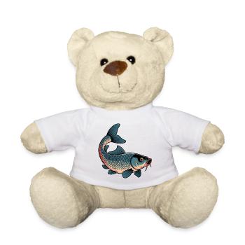 Carp in the midnight blue - Teddy Bear - white - Front