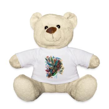 Psychedelische Blattensilhouette - Teddy - Weiß - Vorne