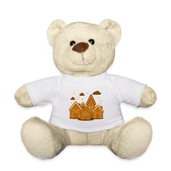 Honigbraune Lebkuchenhäuser Winterzauber - Teddy - Weiß - Vorne
