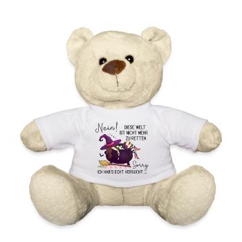 Hexe im Zauberkessel – Witchy Fun Art - Teddy - Weiß - Vorne