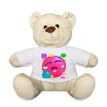 Boule de Noel Rose de Joie avec Confettis - Nounours - blanc - Devant
