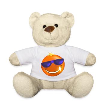 Boule de Noel orange lunettes de soleil - Nounours - blanc - Devant