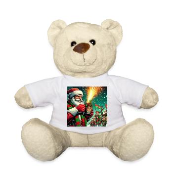 Weihnachtsultras Santa Feuerwerk - Teddy - Weiß - Vorne