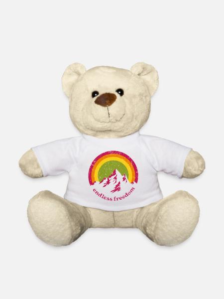 Abenteuer-Lust - Berge und Regenbogen der Freiheit - Teddy - Weiß