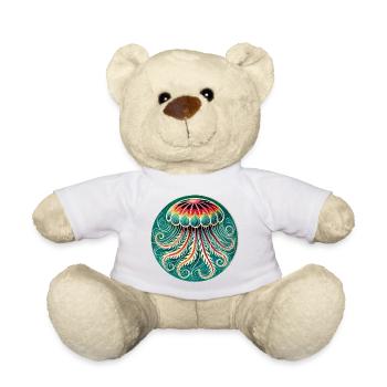 Lebendige Quallen-Mandala - Teddy - Weiß - Vorne