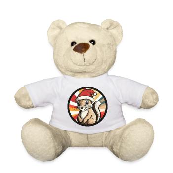Winterliches Eichhörnchen mit Santa Hut - Teddy - Weiß - Vorne