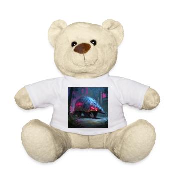 Cyberpunk Schuppentier Neon Jungle Sci-Fi Art - Teddy - Weiß - Vorne