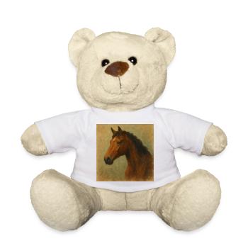 Horse Portrait in Oil Painting - Teddy Bear - white - Front