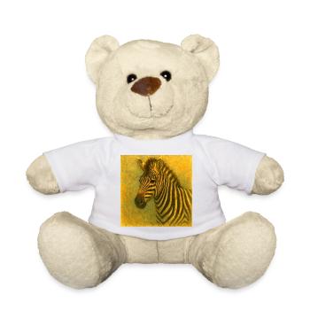 Zebra in golden tones - Teddy Bear - white - Front