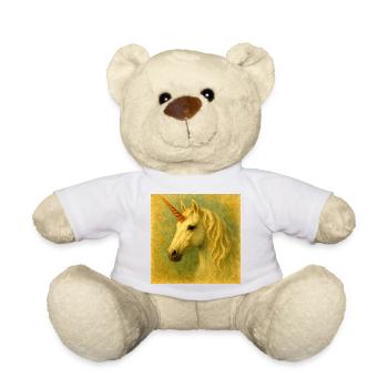 Heiß gemalt Einhornporträt - Teddy - Weiß - Vorne