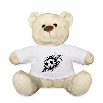 Explodierender Fußball in Schwarzweiß - Teddy - Weiß - Vorne
